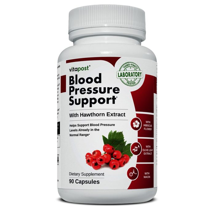 Boost heart health with VitaPost Blood Pressure Support, packed with natural ingredients like Hibiscus and Olive Leaf for normal BP levels.